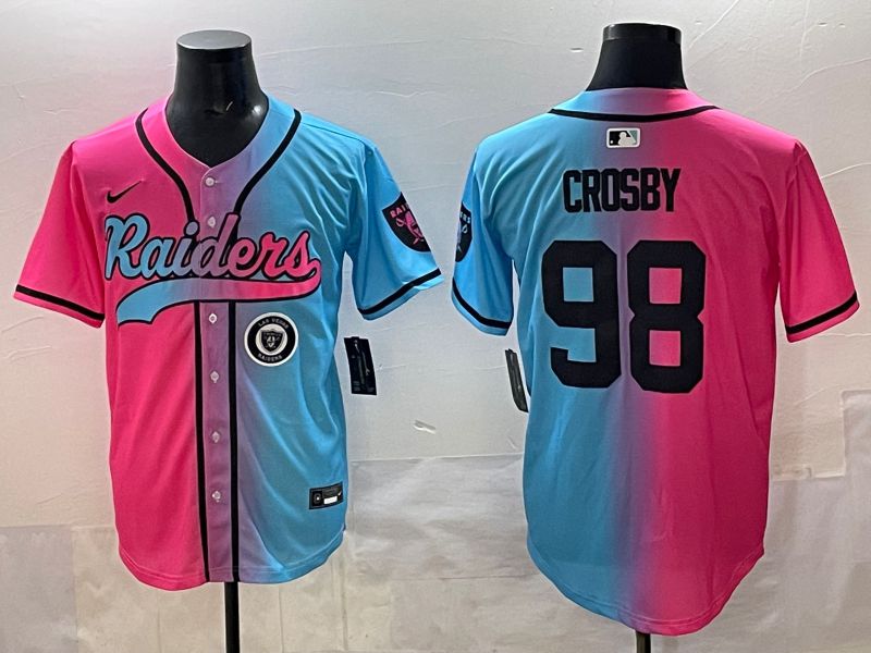Men 2025 Oakland Raiders #98 Crosby Blue pink Nike Limited NFL Jersey style 009->new york yankees->MLB Jersey